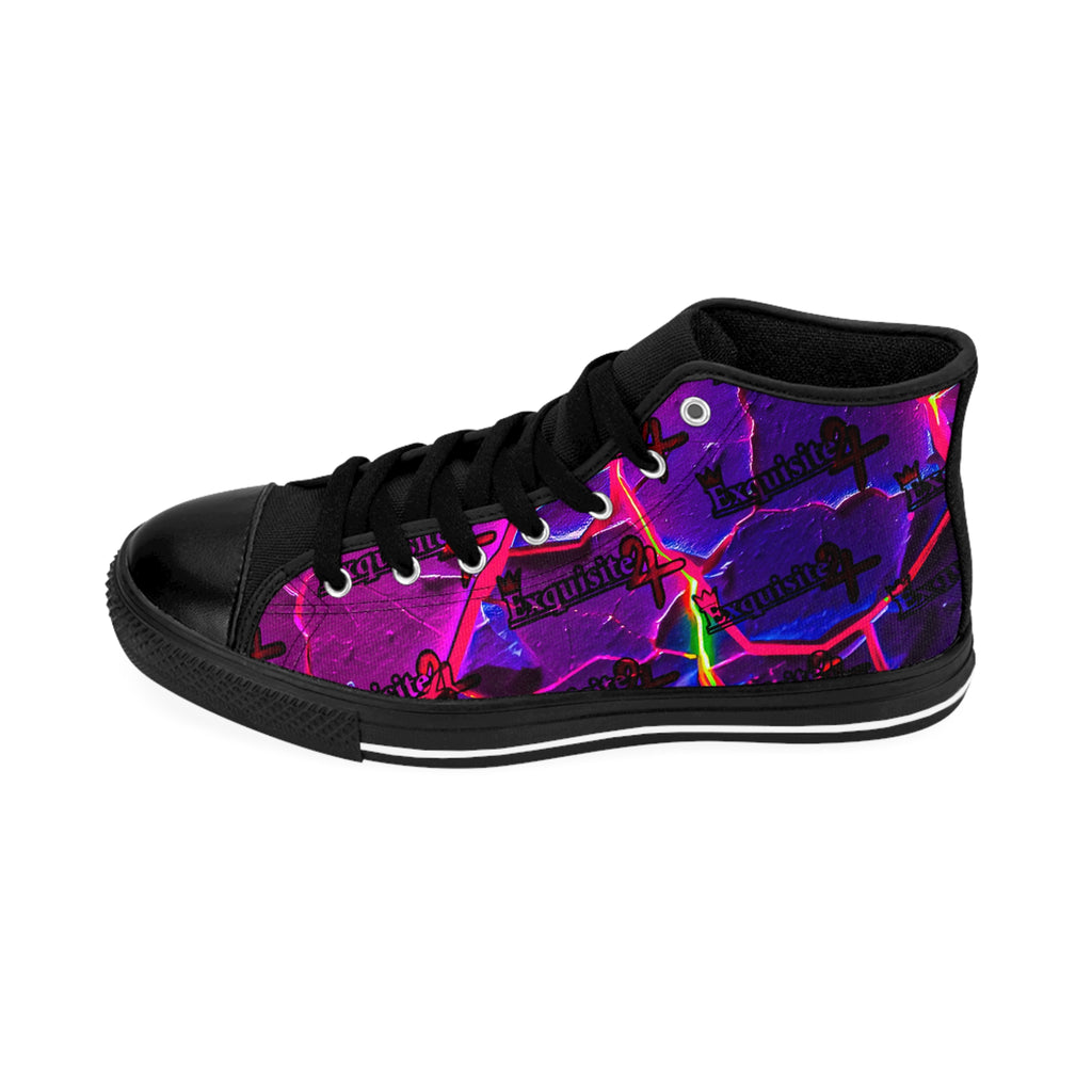 Psychedelic Lava High-Top Sneakers — Men's Classic Canvas Shoes