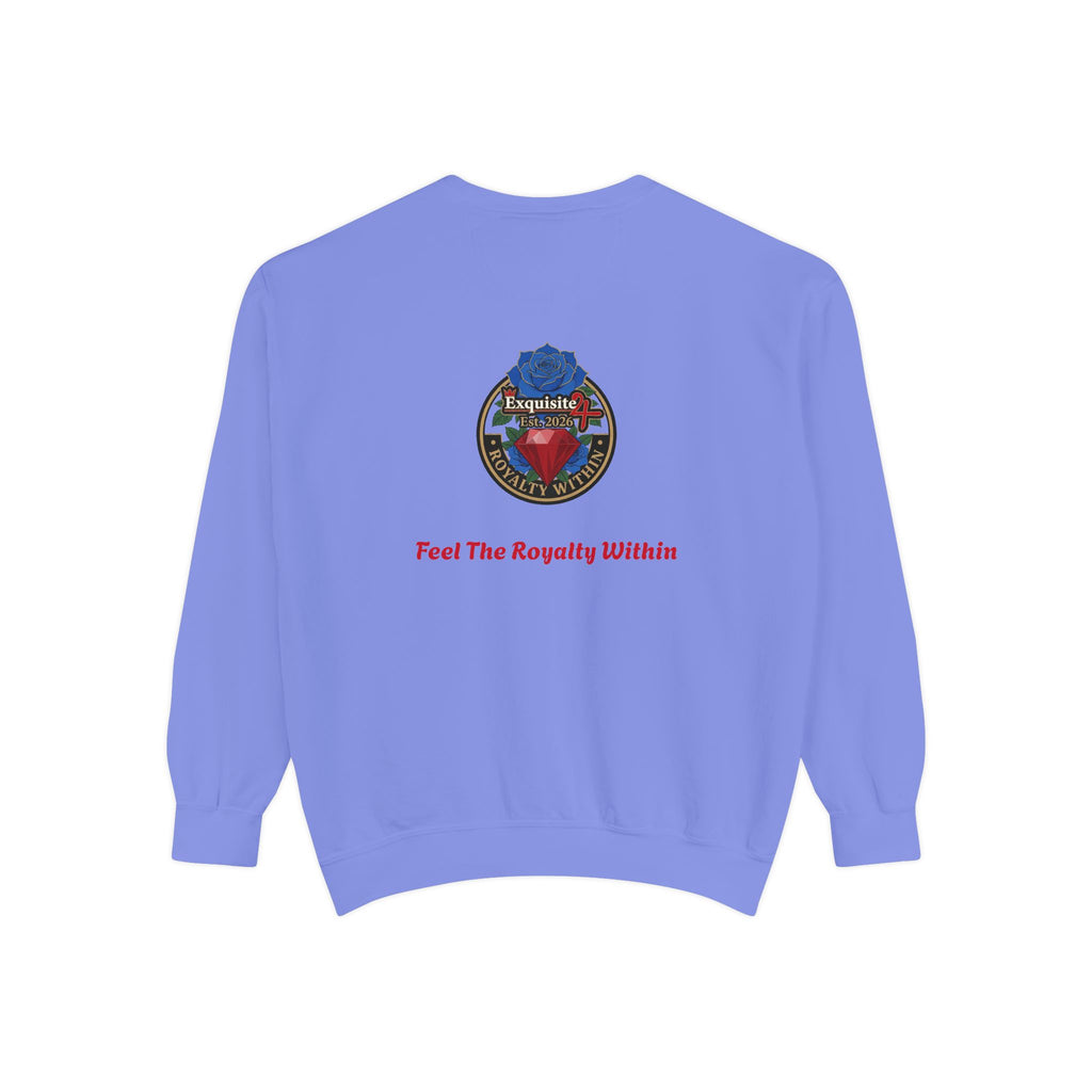 Exquisite 'Feel The Royalty Within' Sweatshirt — Crown Emblem Garment-Dyed Crewneck