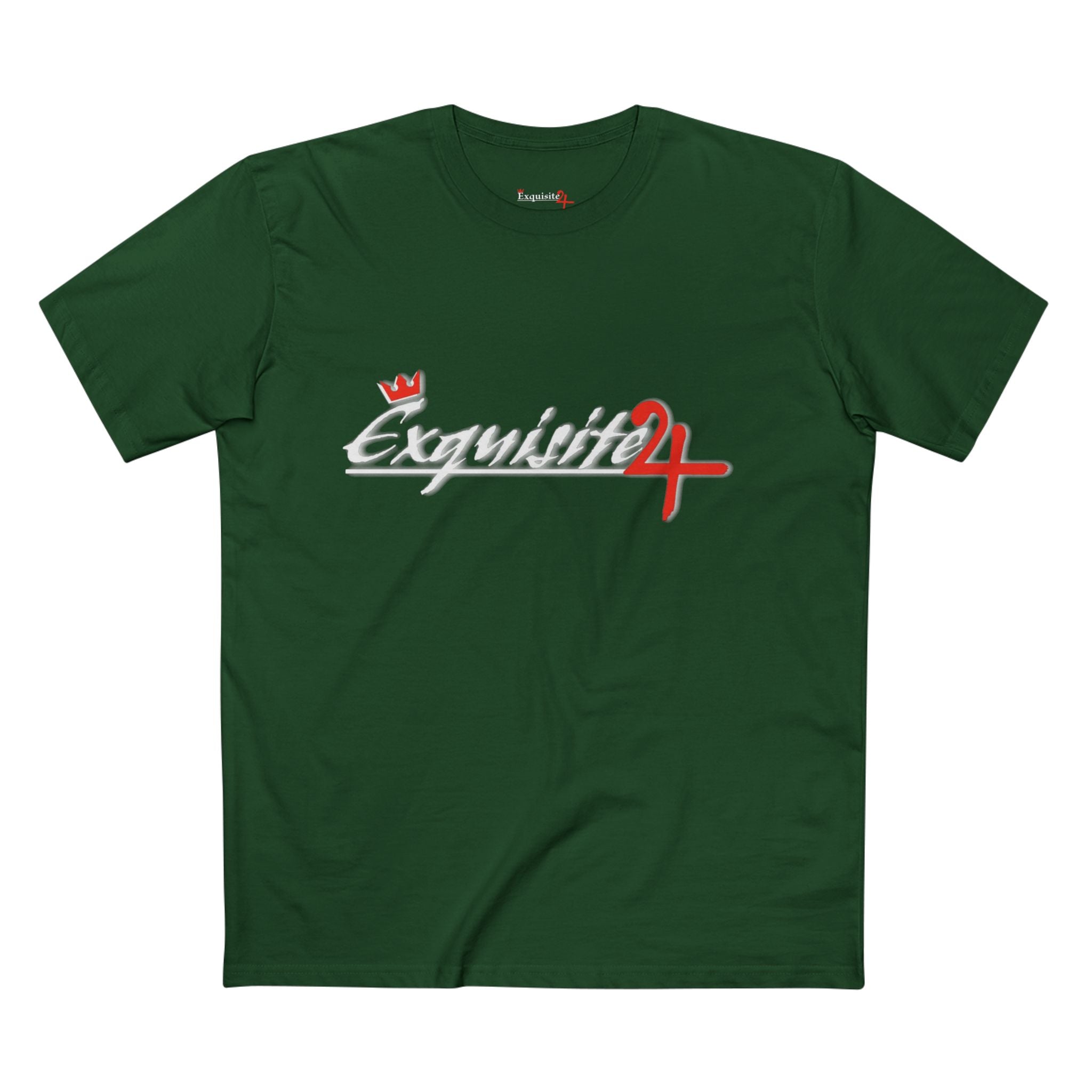 Cursive Exquisite 24 Red Accent Logo Graphic Tee