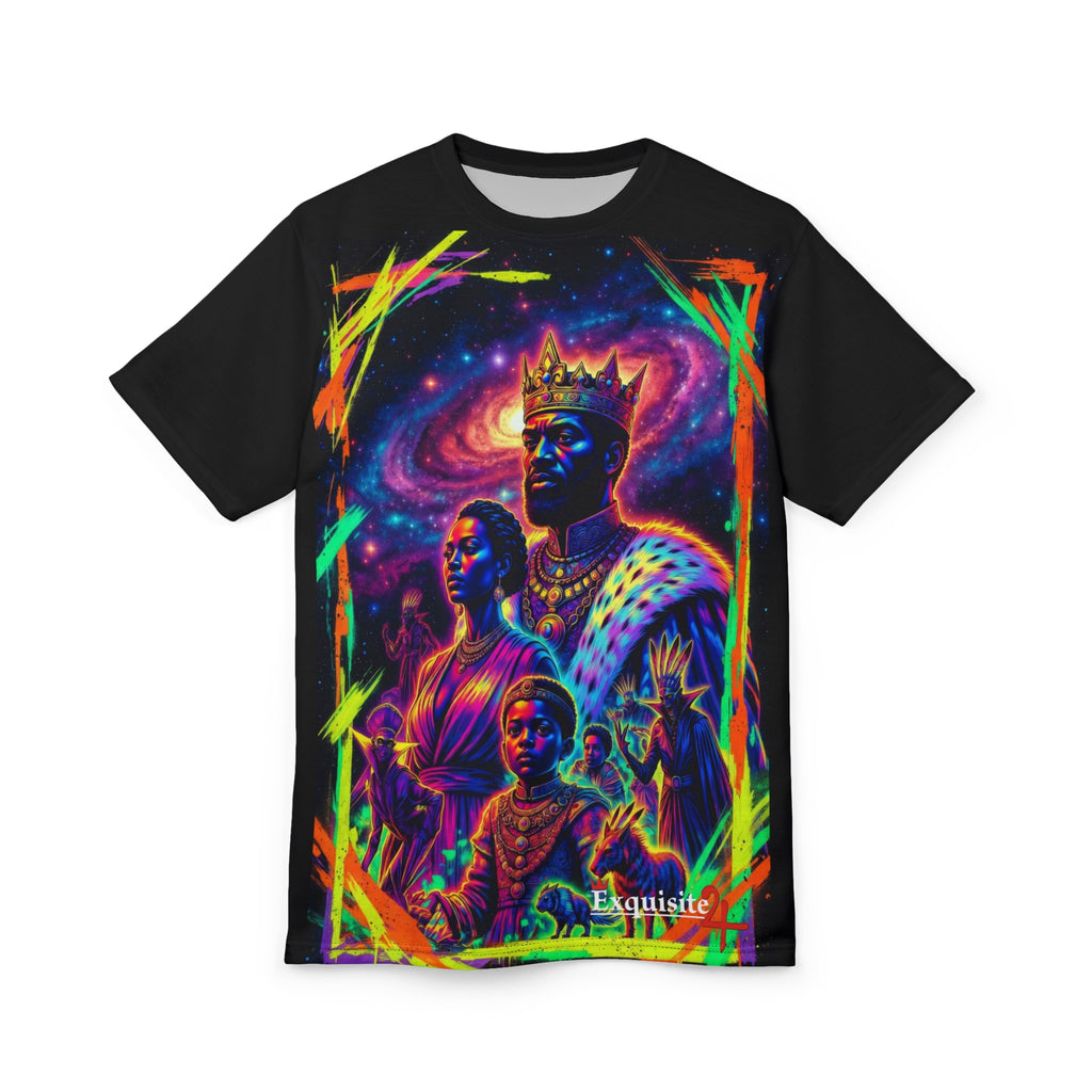 Afrofuturist Royal Family Tee — Vibrant Cosmic Royalty T-Shirt