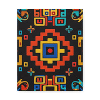 Bold Geometric Aztec Stretched Canvas Wall Art