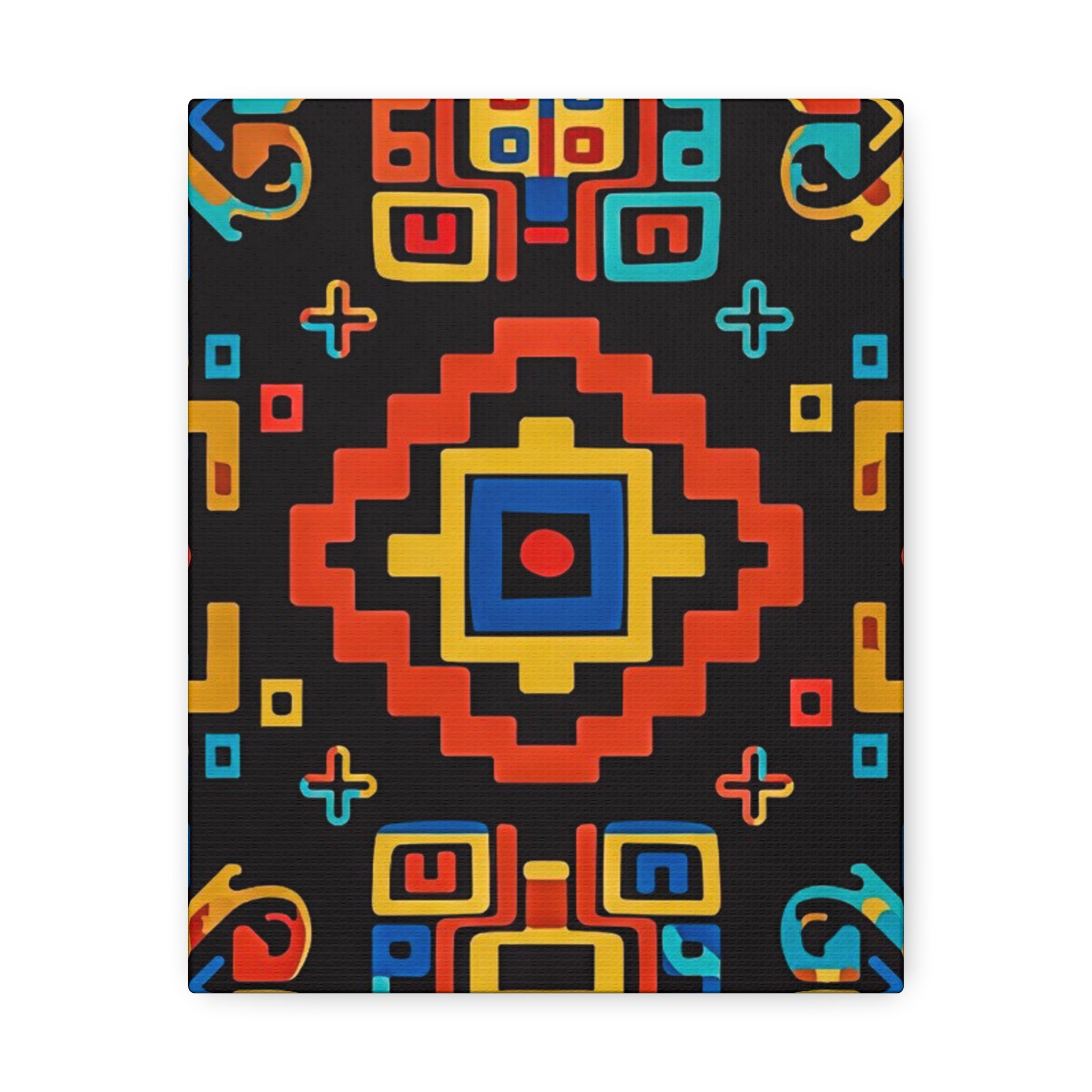 Bold Geometric Aztec Stretched Canvas Wall Art