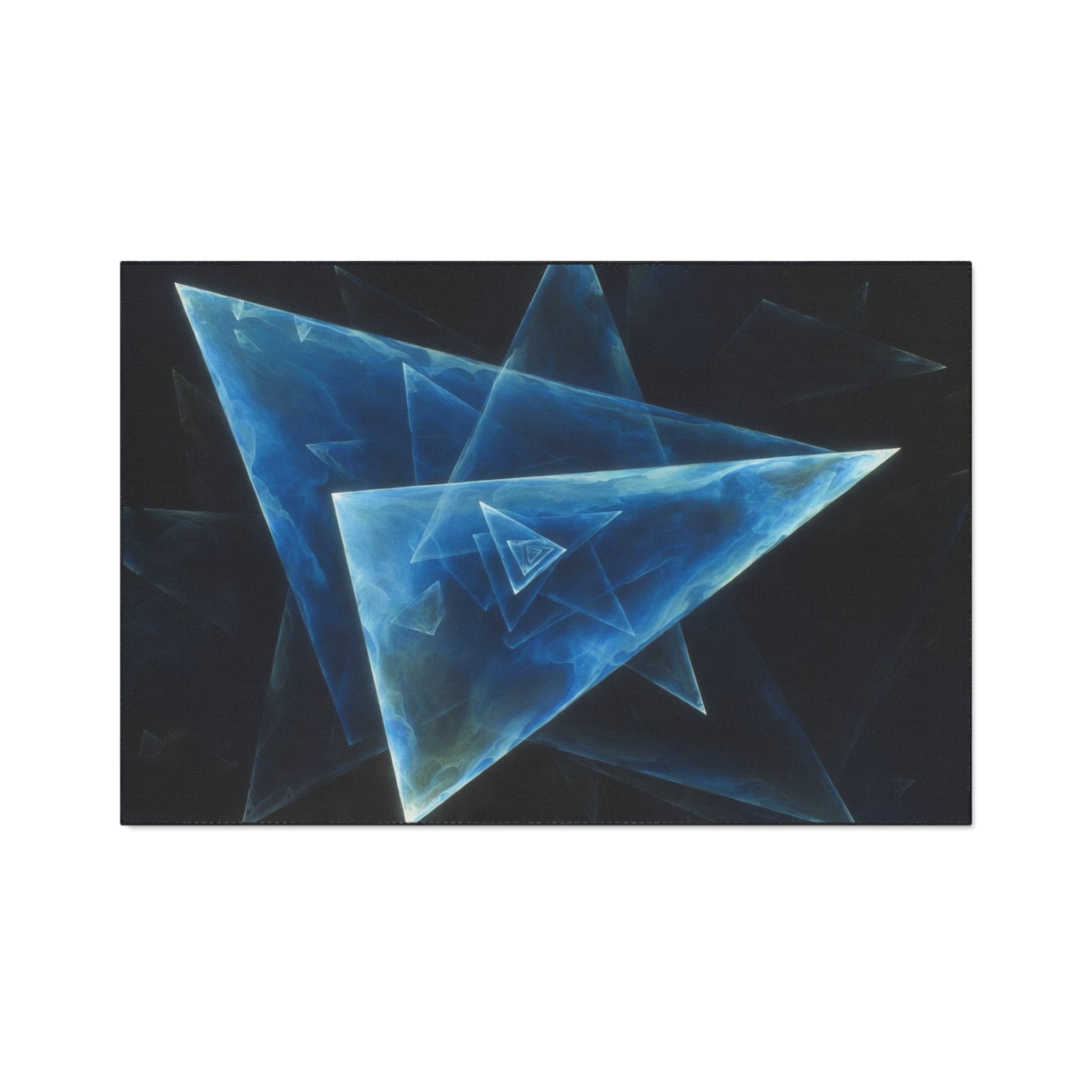 Geometric Blue Triangle Heavy-Duty Floor Mat