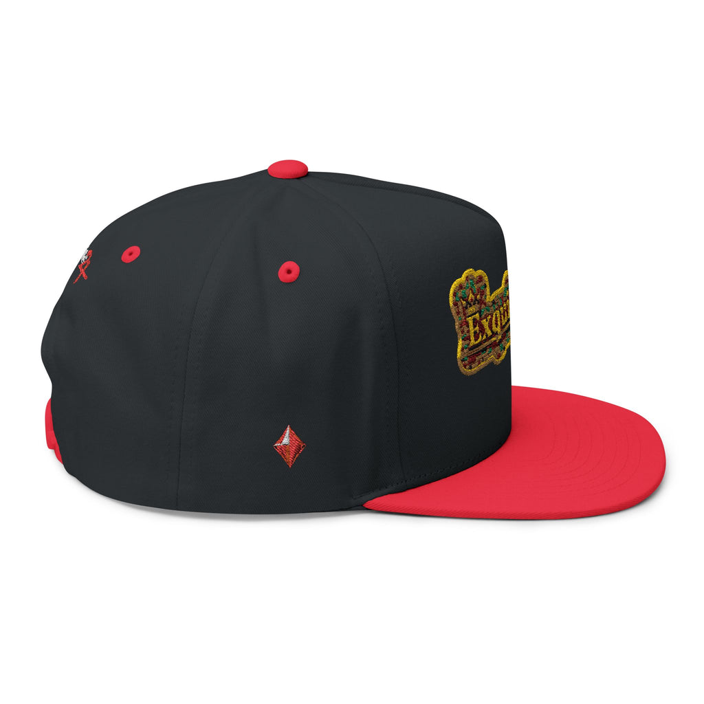Embroidered 'Exquisite 24' Flat Bill Cap — Kente-Inspired Patch Snapback