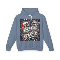 Laugh Now Cry Later Skull Hoodie — Vintage Rose Graphic