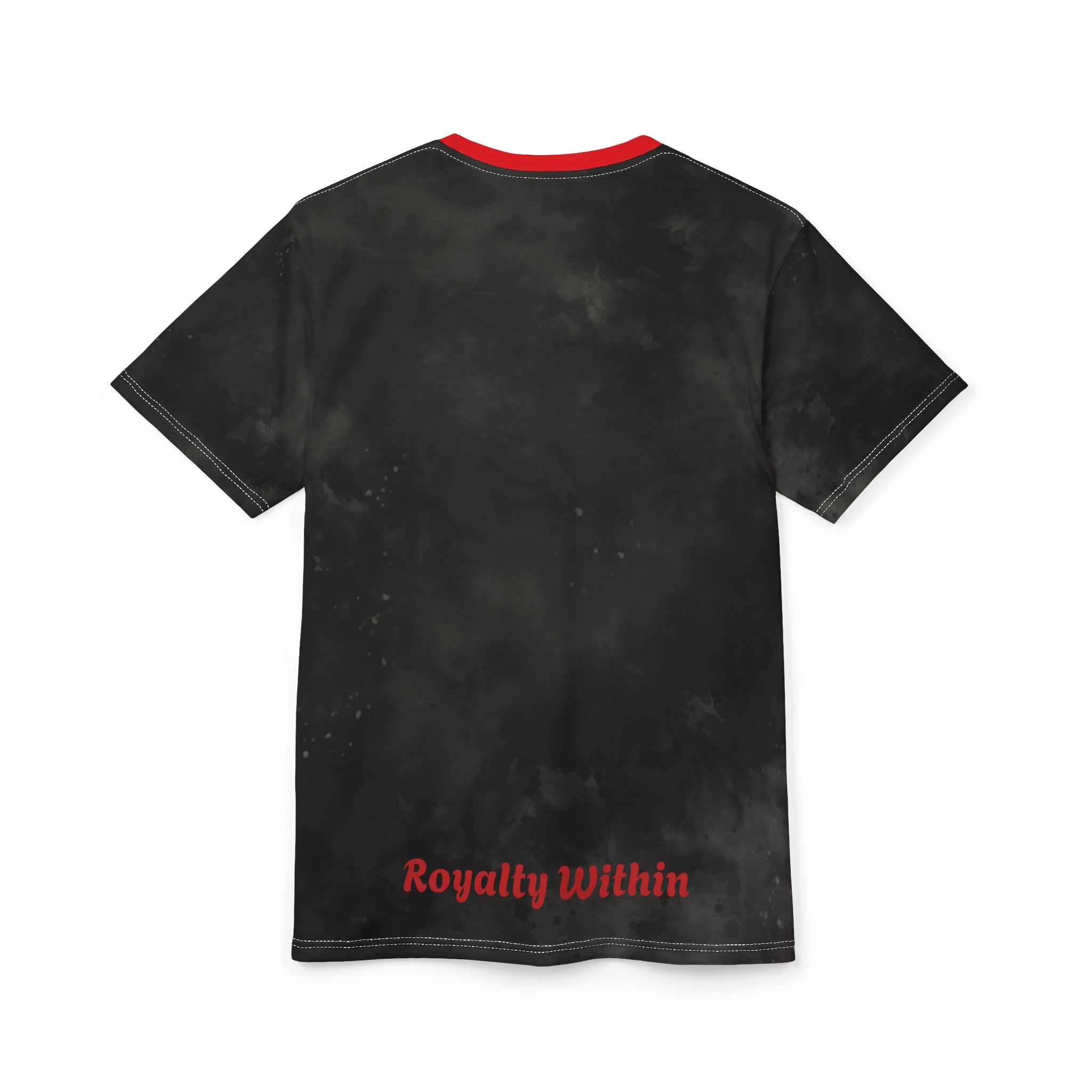 Exquisite 24 Retro Graphic Tee — Red Gem & Blue Roses All-Over Print