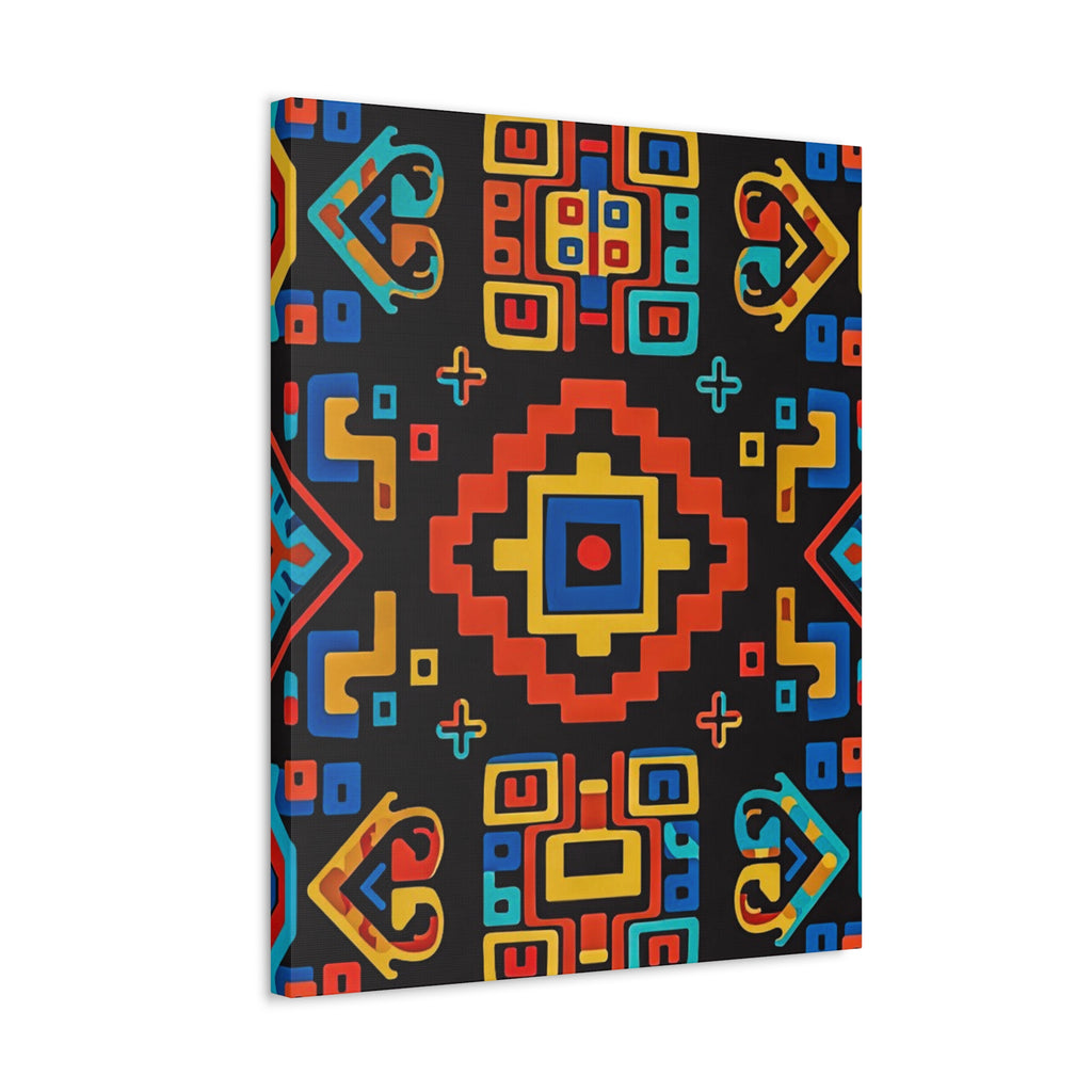 Bold Geometric Aztec Stretched Canvas Wall Art