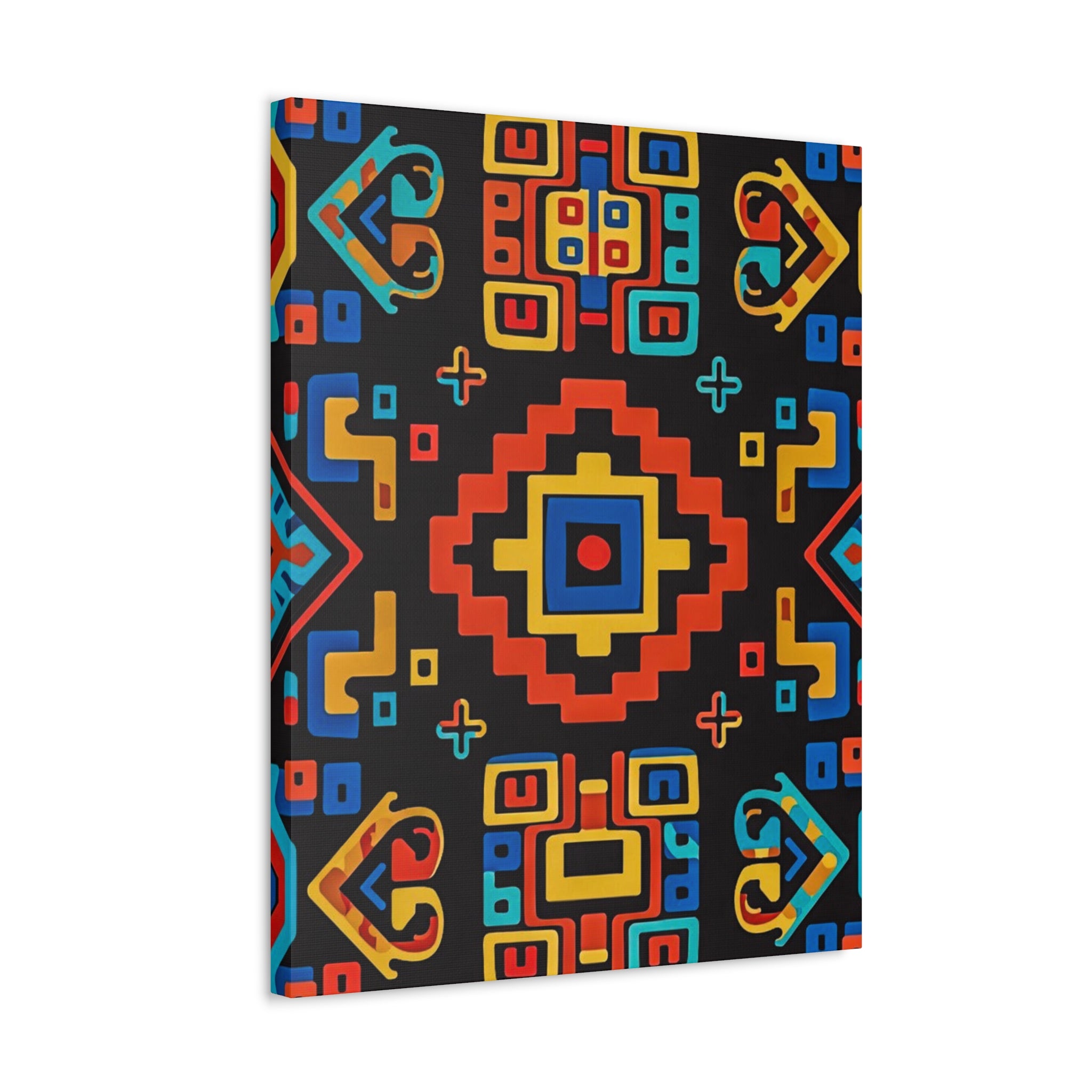 Bold Geometric Aztec Stretched Canvas Wall Art