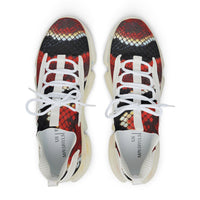 Men's Mesh Snakeskin Print Sneakers