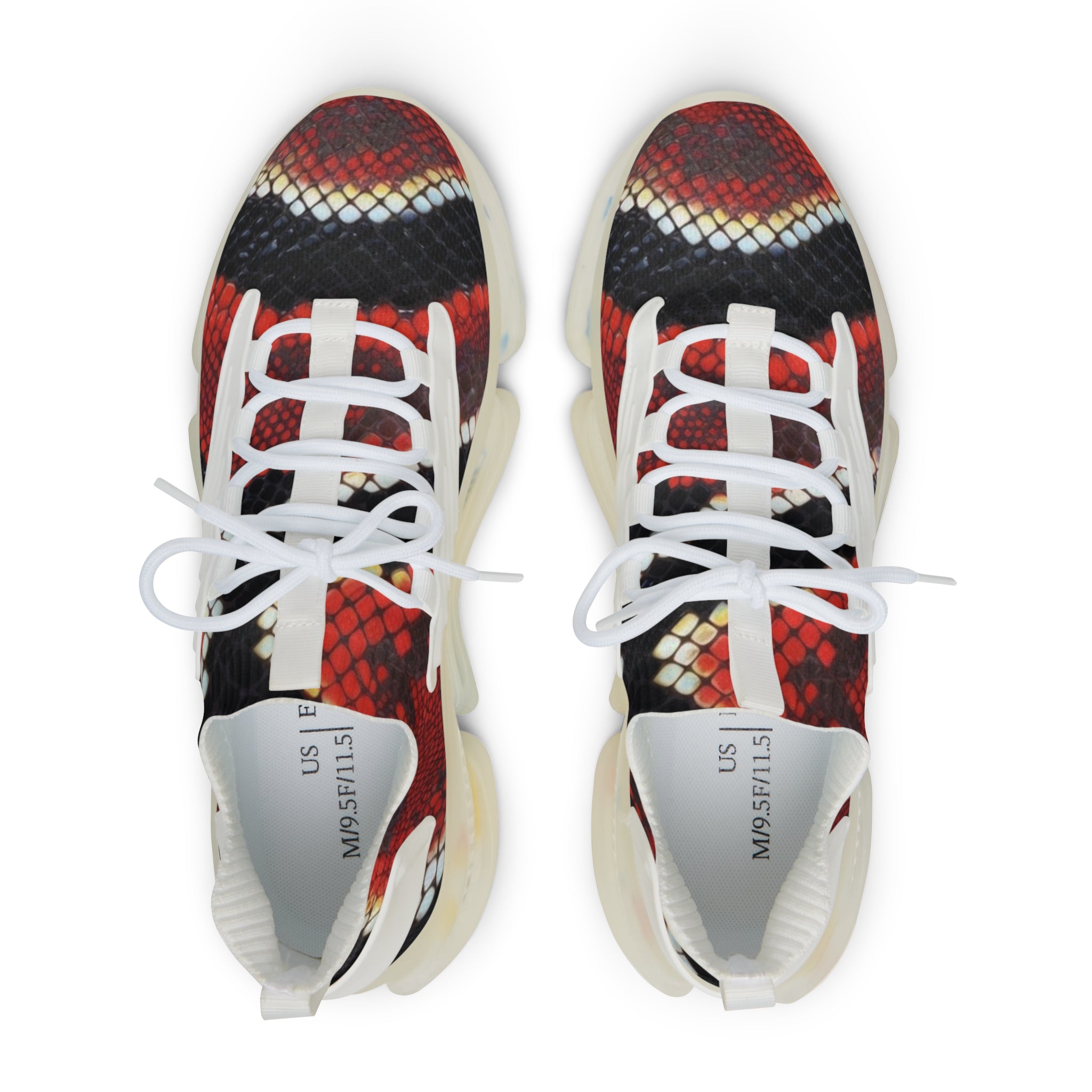Men's Mesh Snakeskin Print Sneakers