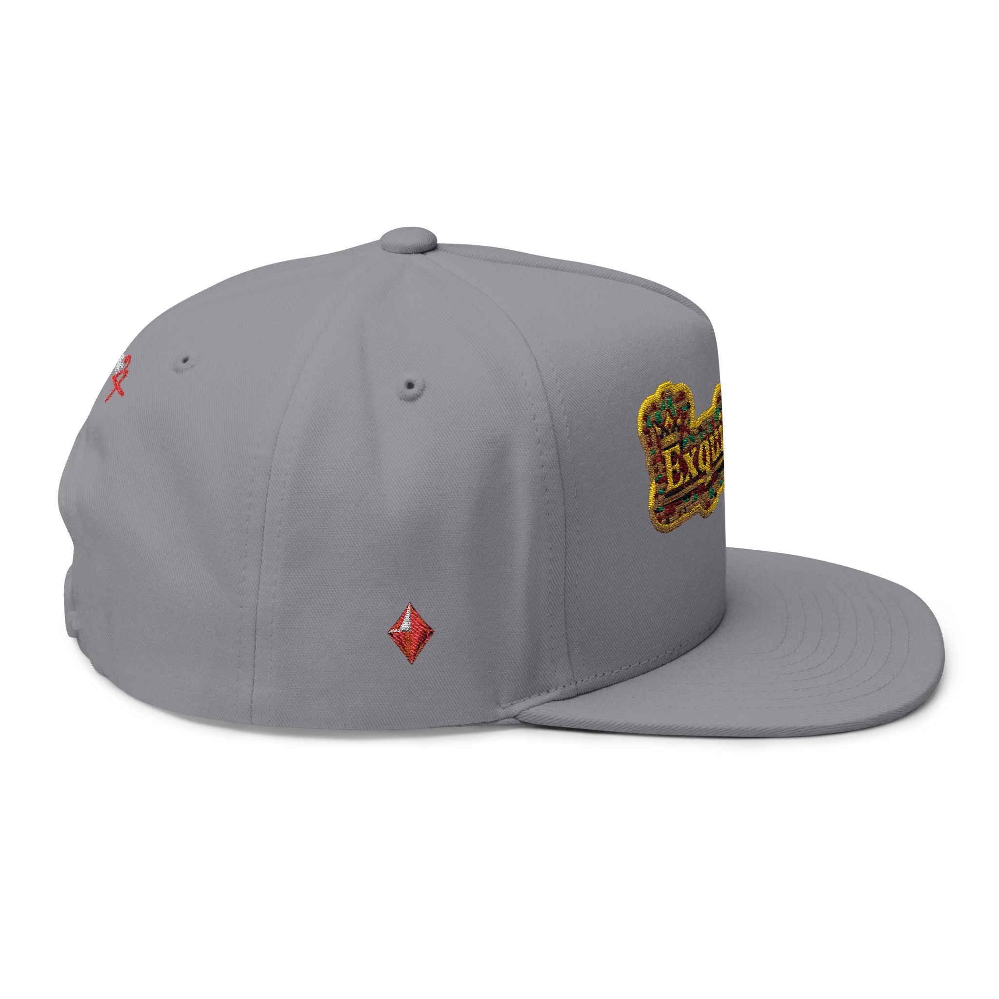 Embroidered 'Exquisite 24' Flat Bill Cap — Kente-Inspired Patch Snapback