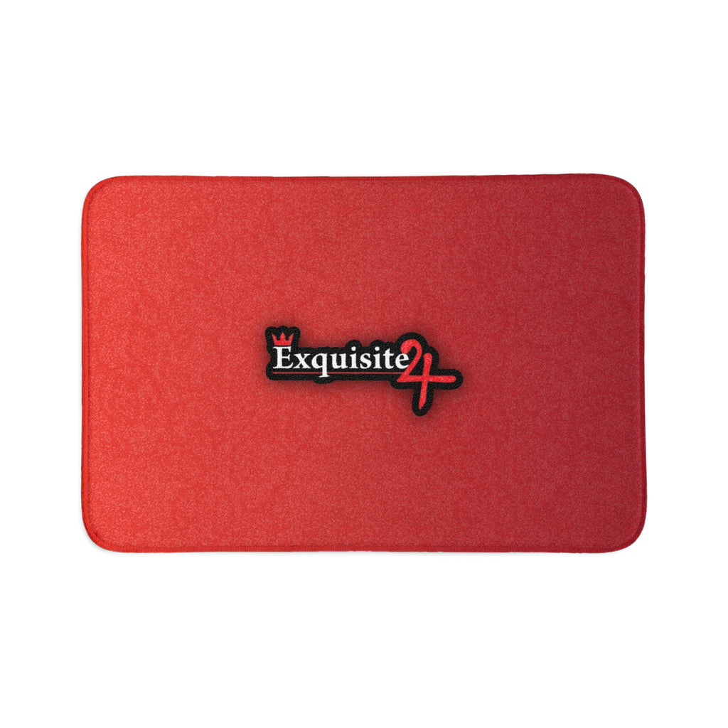 Red Exquisite 24 Sticker Logo Toilet 3-Piece Bath Rug Set