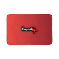 Red Exquisite 24 Sticker Logo Toilet 3-Piece Bath Rug Set