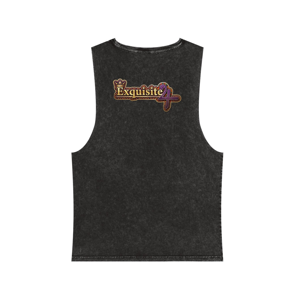 Stonewash Tank Top — Colorful 'Exquisite 24' Grillz Graphic