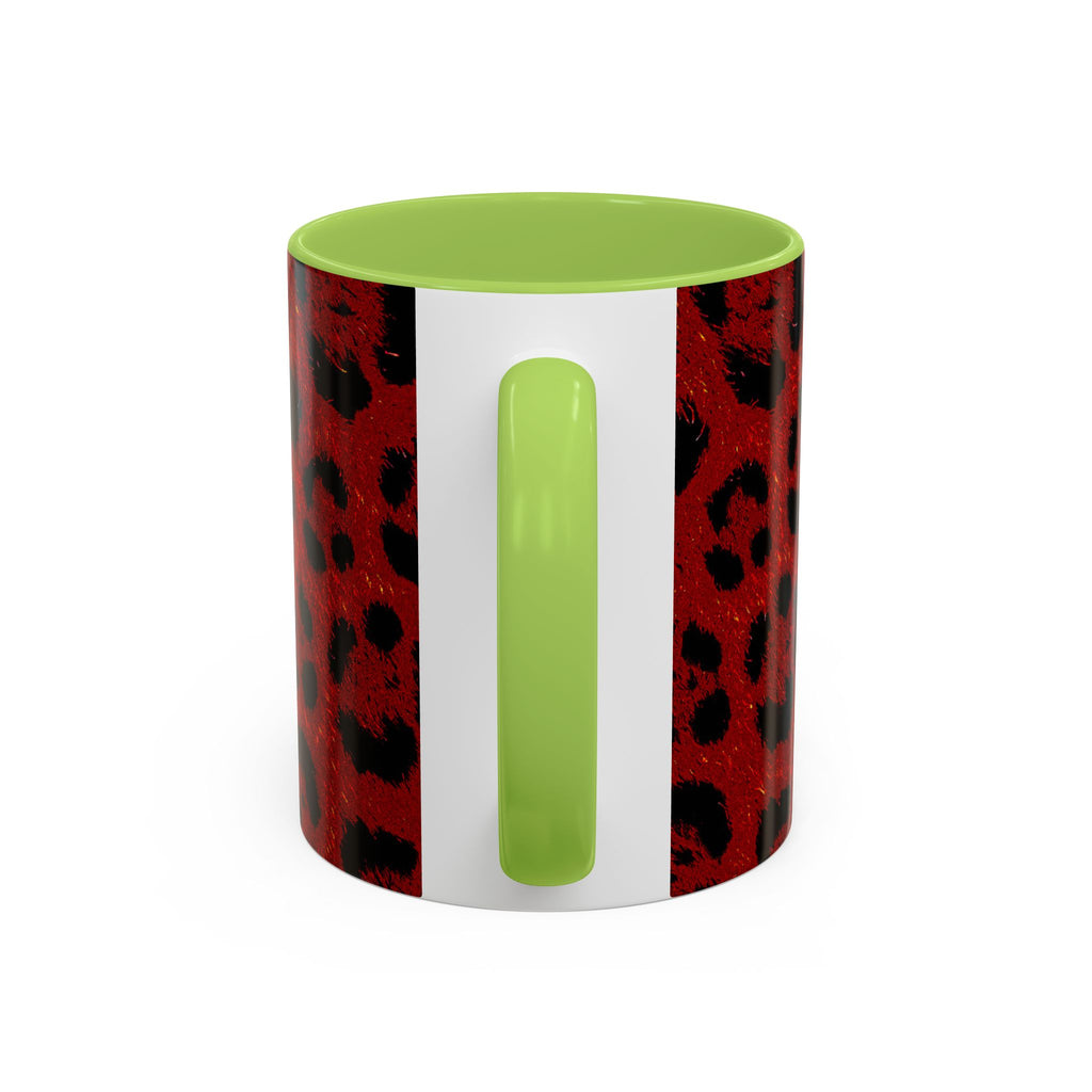 Red Leopard Print Accent Coffee Mug (11/15oz)