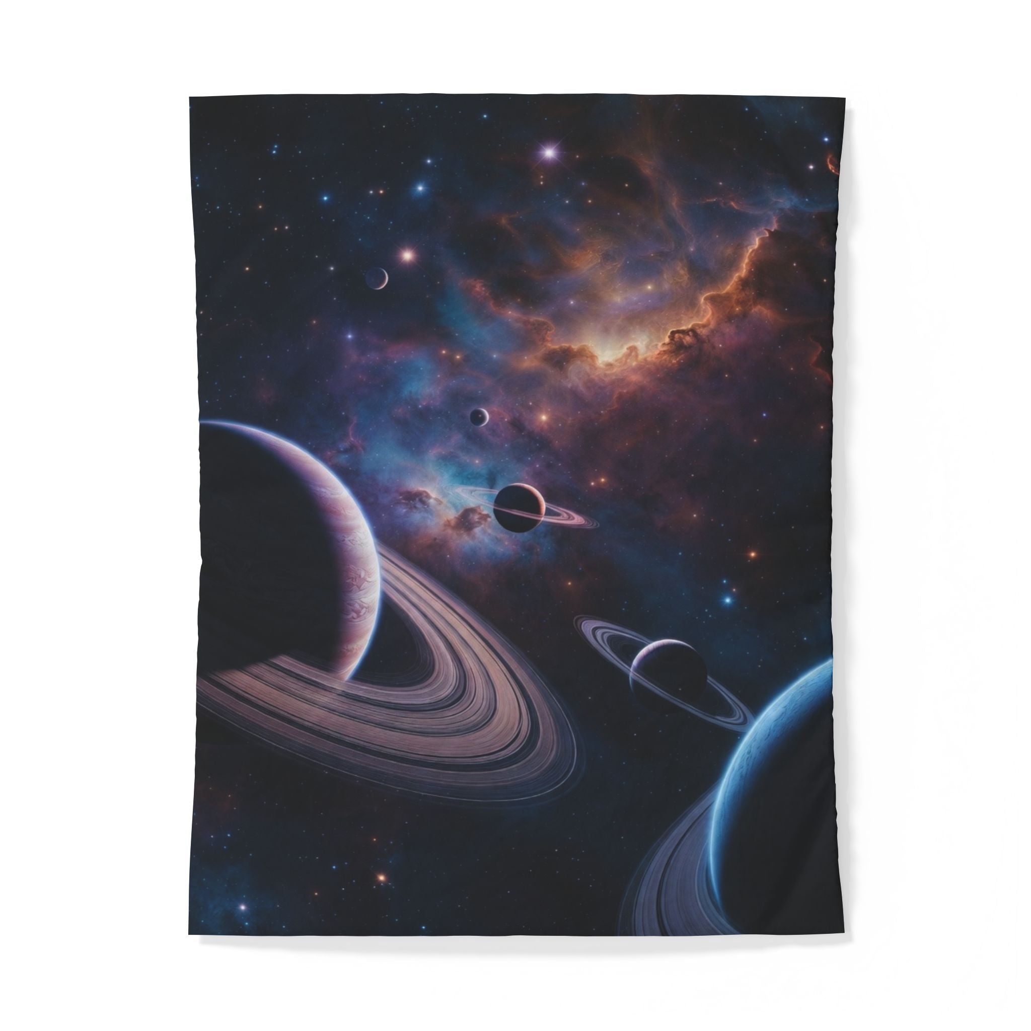 Galaxy Planets Duvet Cover — Cosmic Space Bedding for Kids & Adults