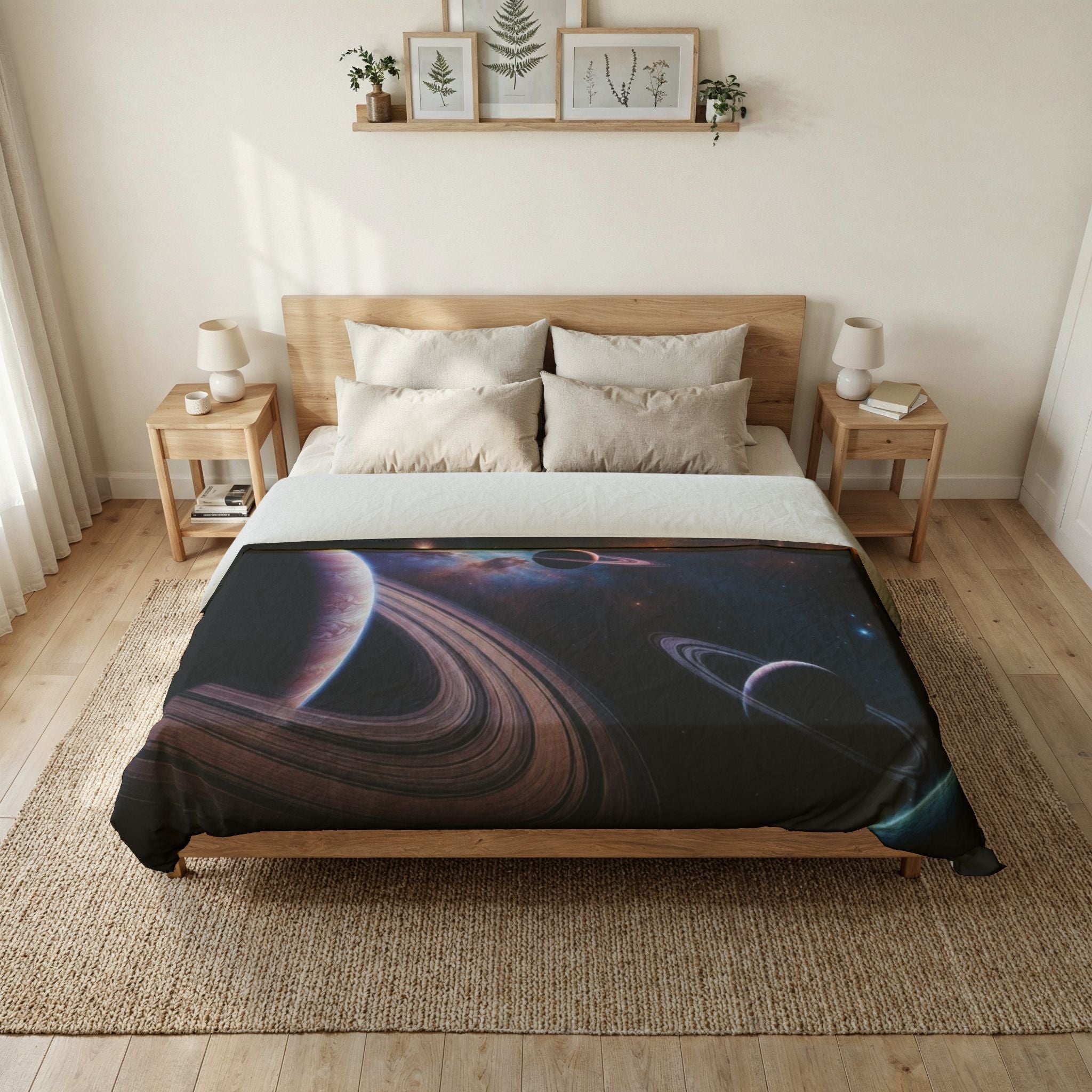 Galaxy Planets Duvet Cover — Cosmic Space Bedding for Kids & Adults