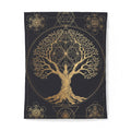 Golden Tree of Life Cotton Duvet Cover — Mystical Geometric Bedding
