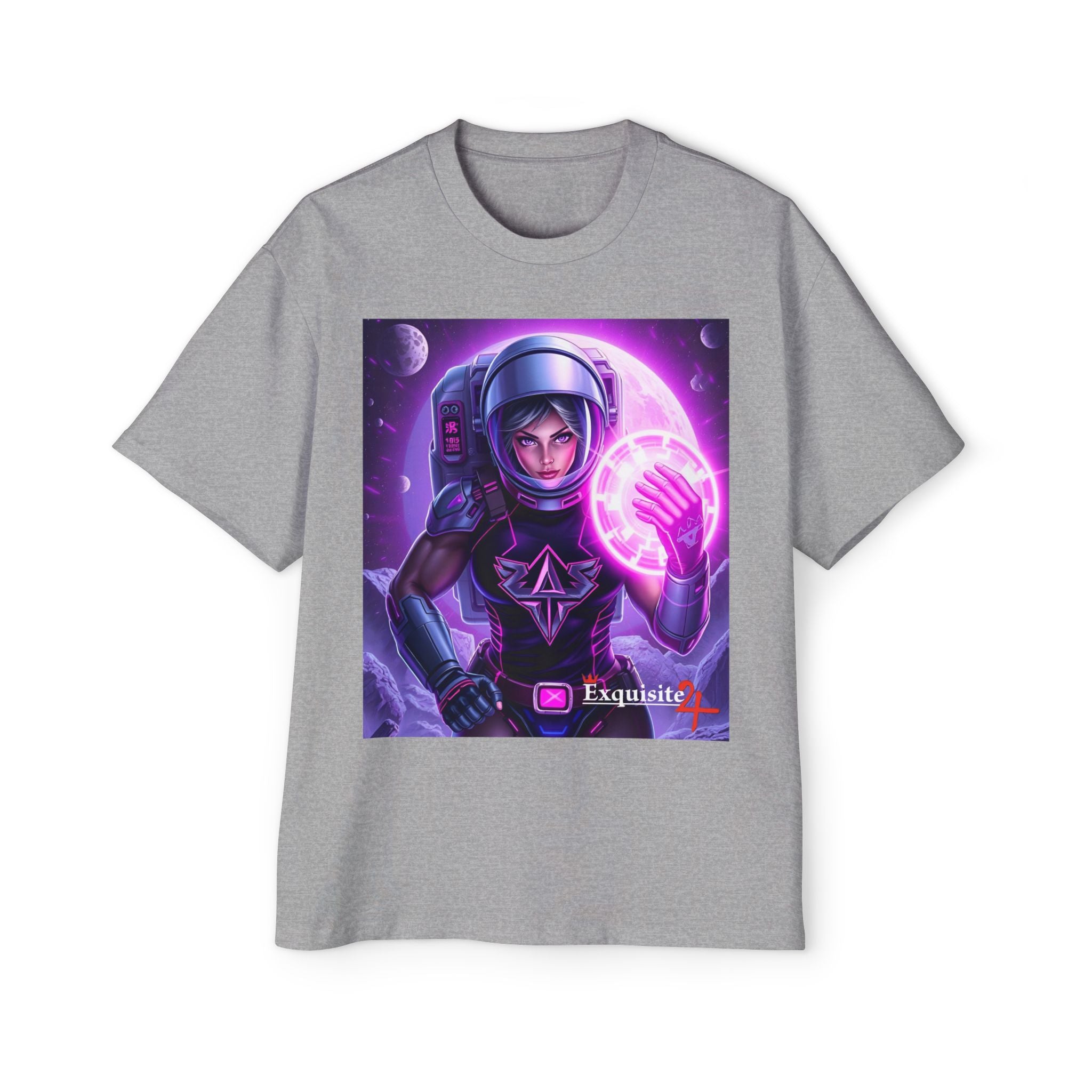 Astronaut Warrior Tee — Neon Space Mage Graphic T-Shirt