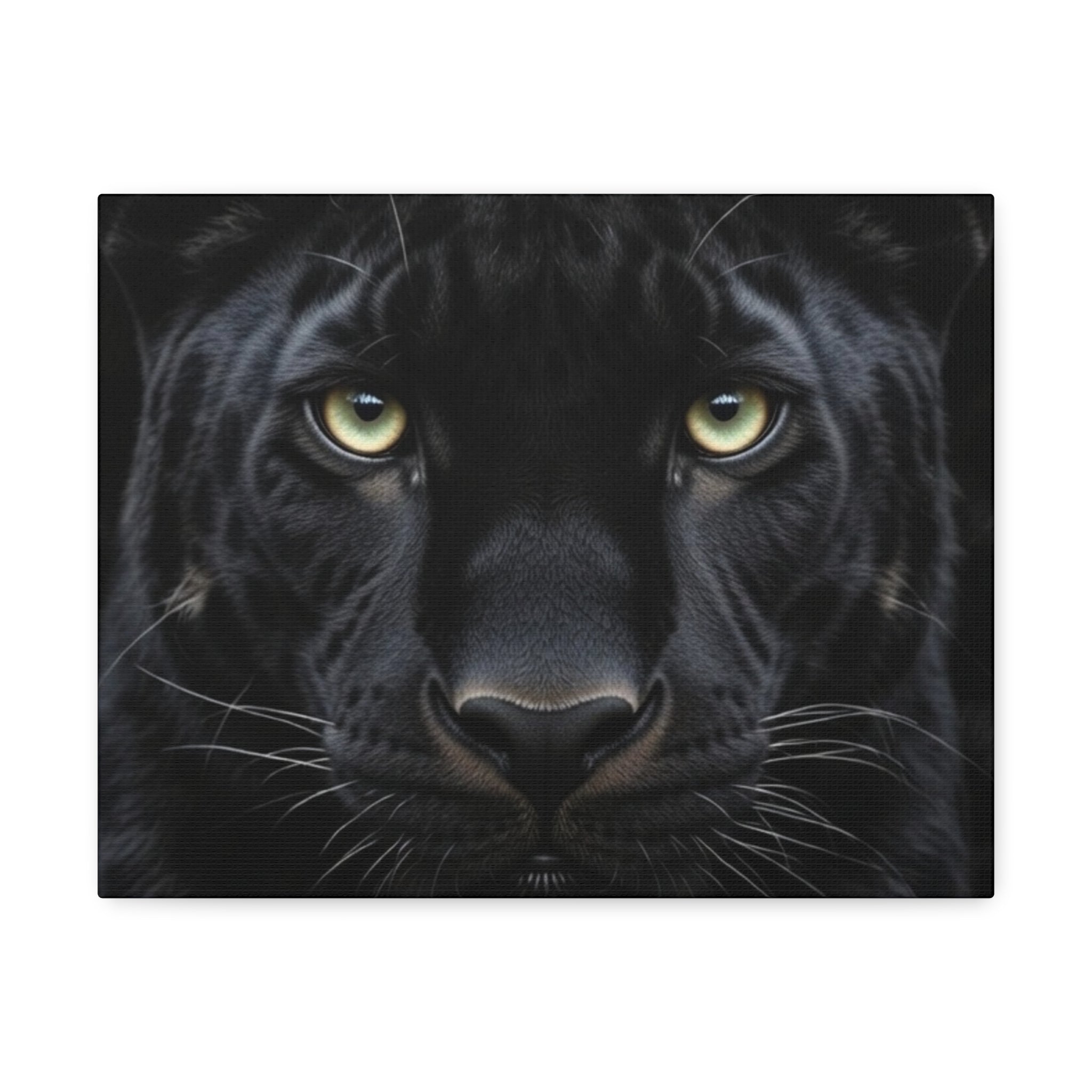 Black Panther Wall Canvas — Intense Close-Up Stretched Canvas Art