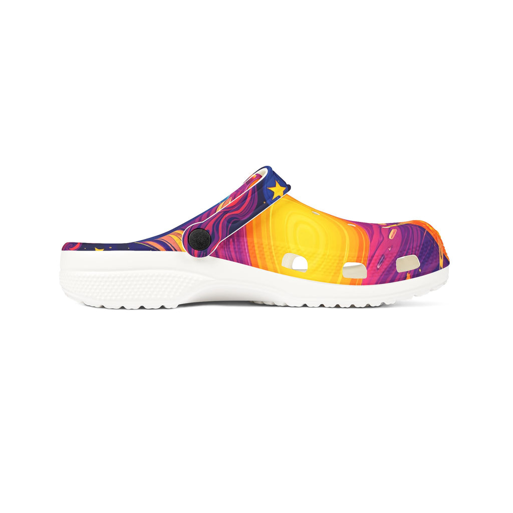 Galaxy Sunset Foam Clogs — Vibrant Space-Themed EVA Slip‑Ons