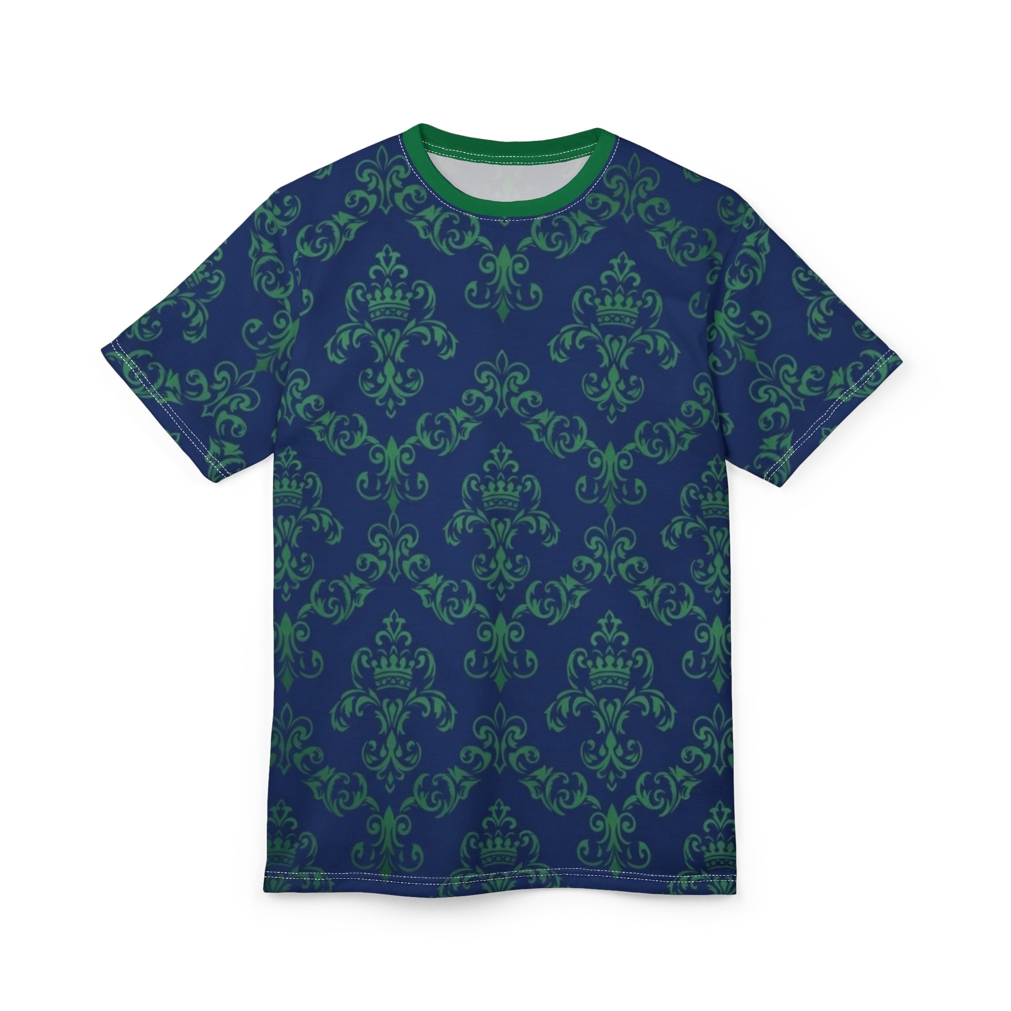Regal Green Damask Design All-Over Print Tee