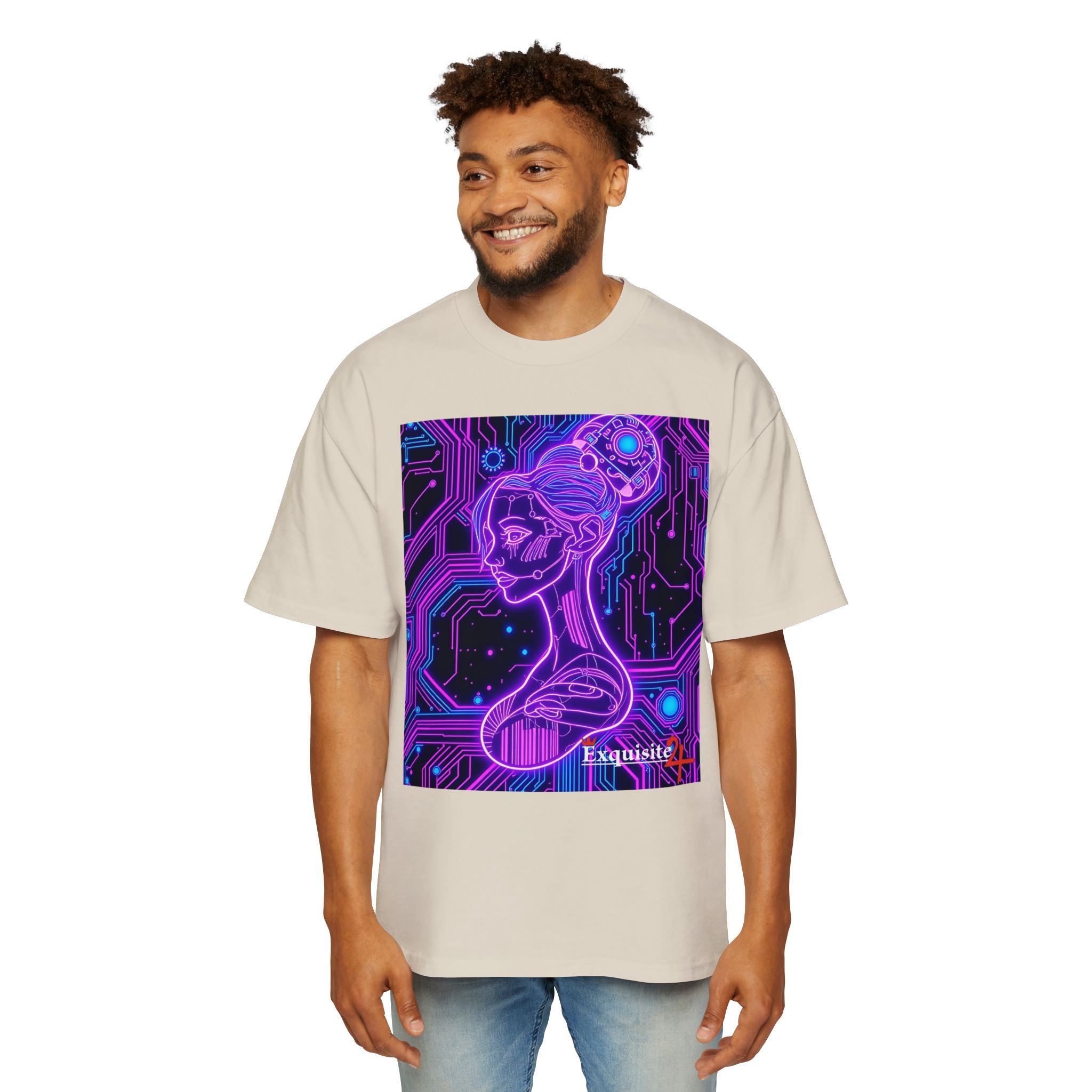 Cyberpunk Goddess Graphic Tee Oversized Men's T-Shirt