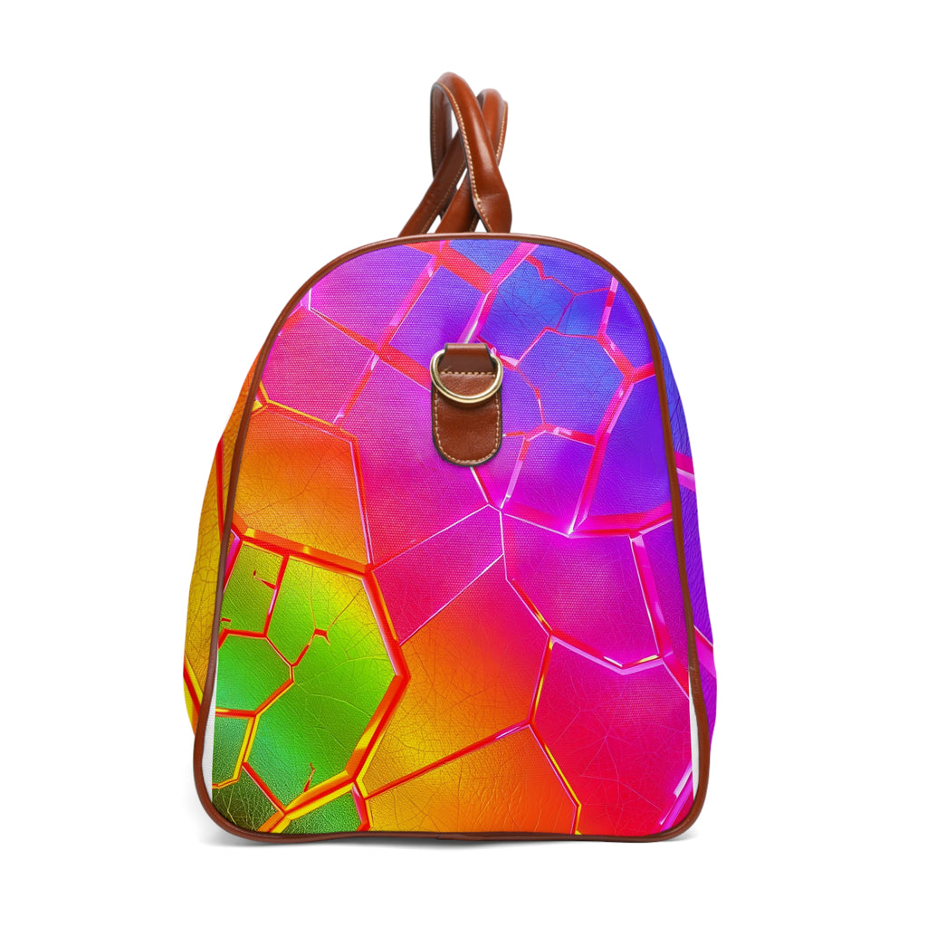 Exquisite 24 Vibrant Mosaic Waterproof Travel Bag — Colorful Geometric Duffle