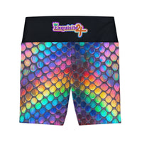 Exquisite 24 Rainbow Scale Women's Workout Shorts — Colorful Mermaid AOP Activewear