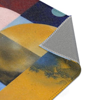 Geometric Color Block Area Rug — Mid-Century Abstract Modern Accent Rug