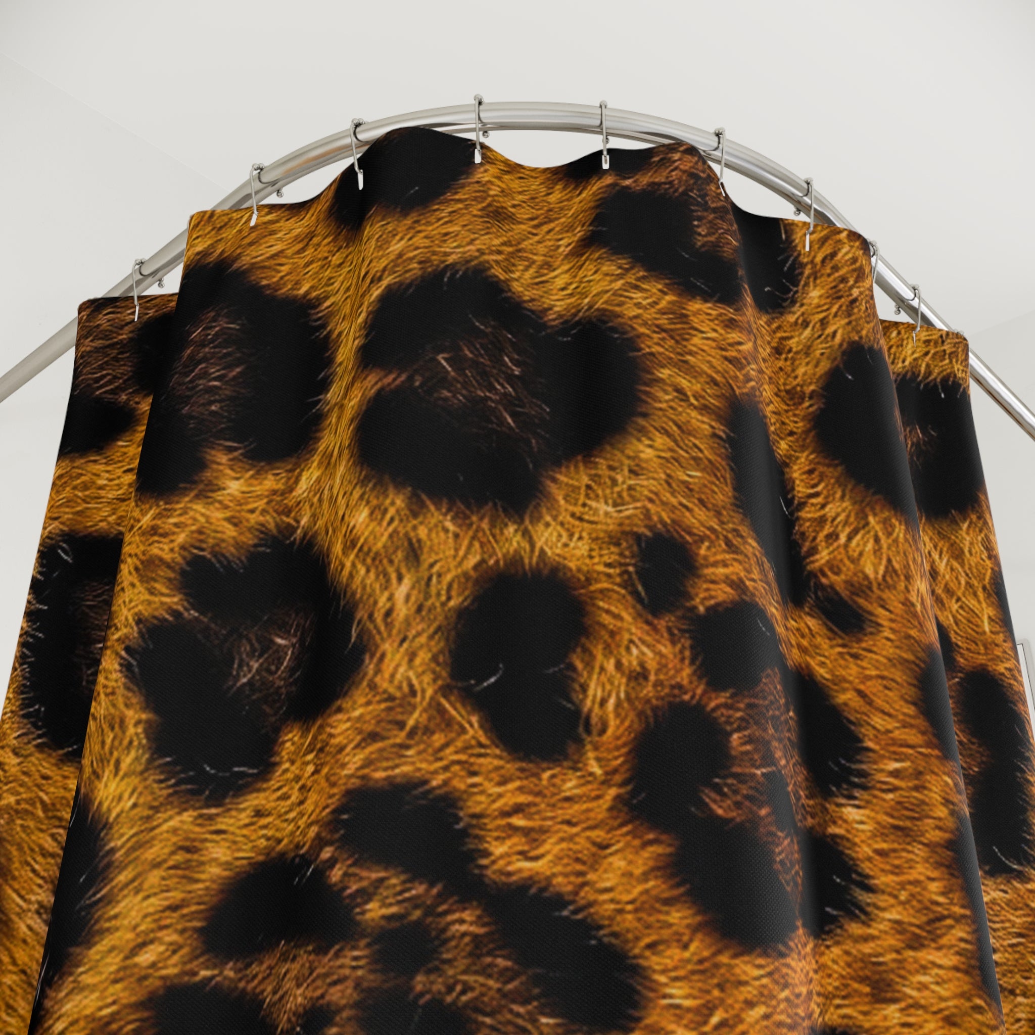Leopard Print 'Exquisite 24' Shower Curtain – Bold Animal Print Bathroom Decor