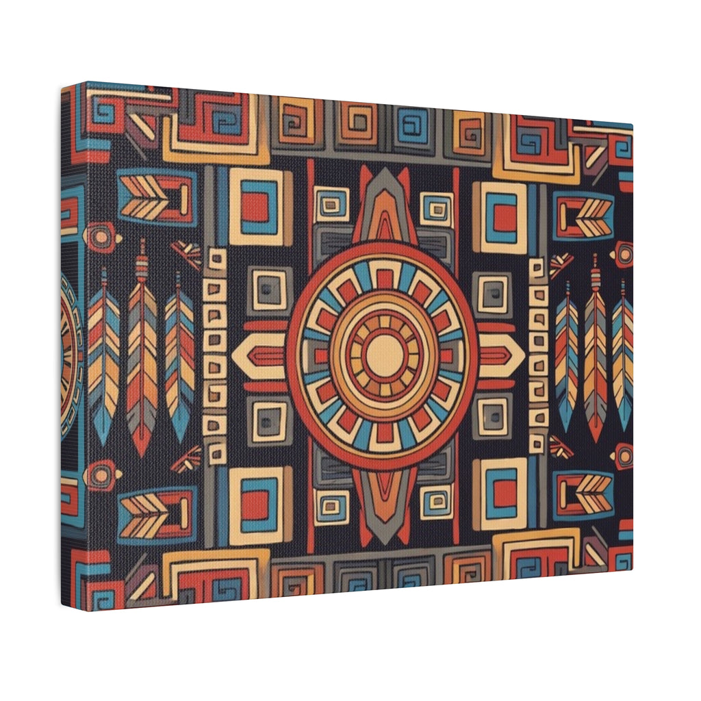 Southwestern Geometric Canvas Art — Tribal Mandala Wall Decor