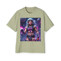 Astronaut Warrior Graphic Tee — Men's Sci‑Fi Space Gamer Oversized Shirt