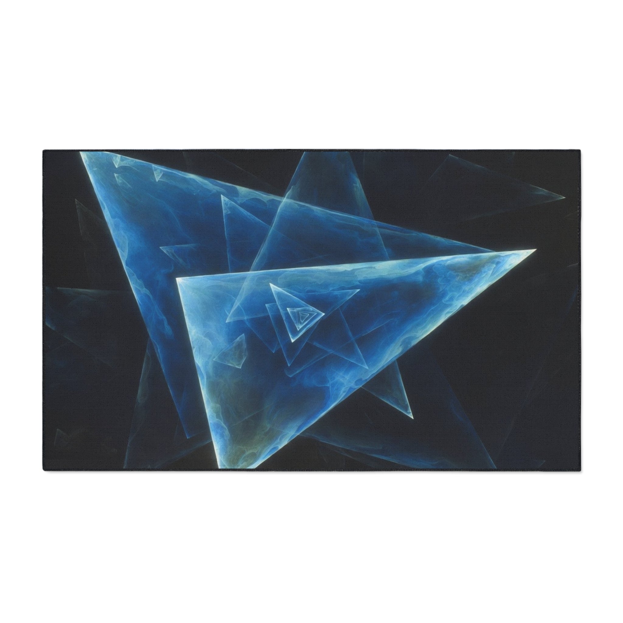 Geometric Blue Triangle Heavy-Duty Floor Mat
