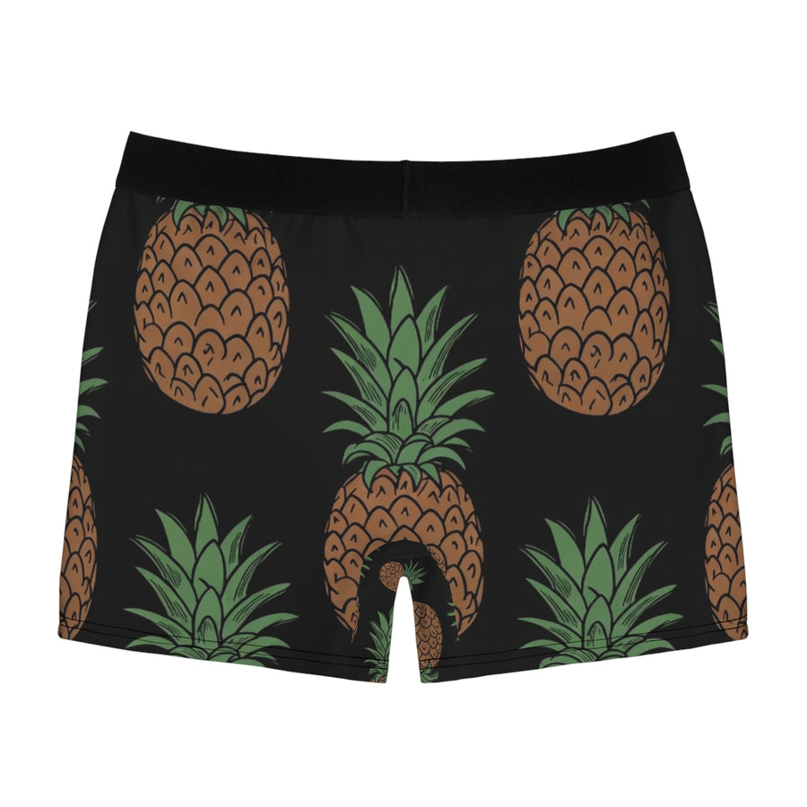 Pineapple Print Men's Boxer Briefs — Tropical All-Over Pattern