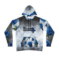 Blue Rose Skull Athletic Hoodie