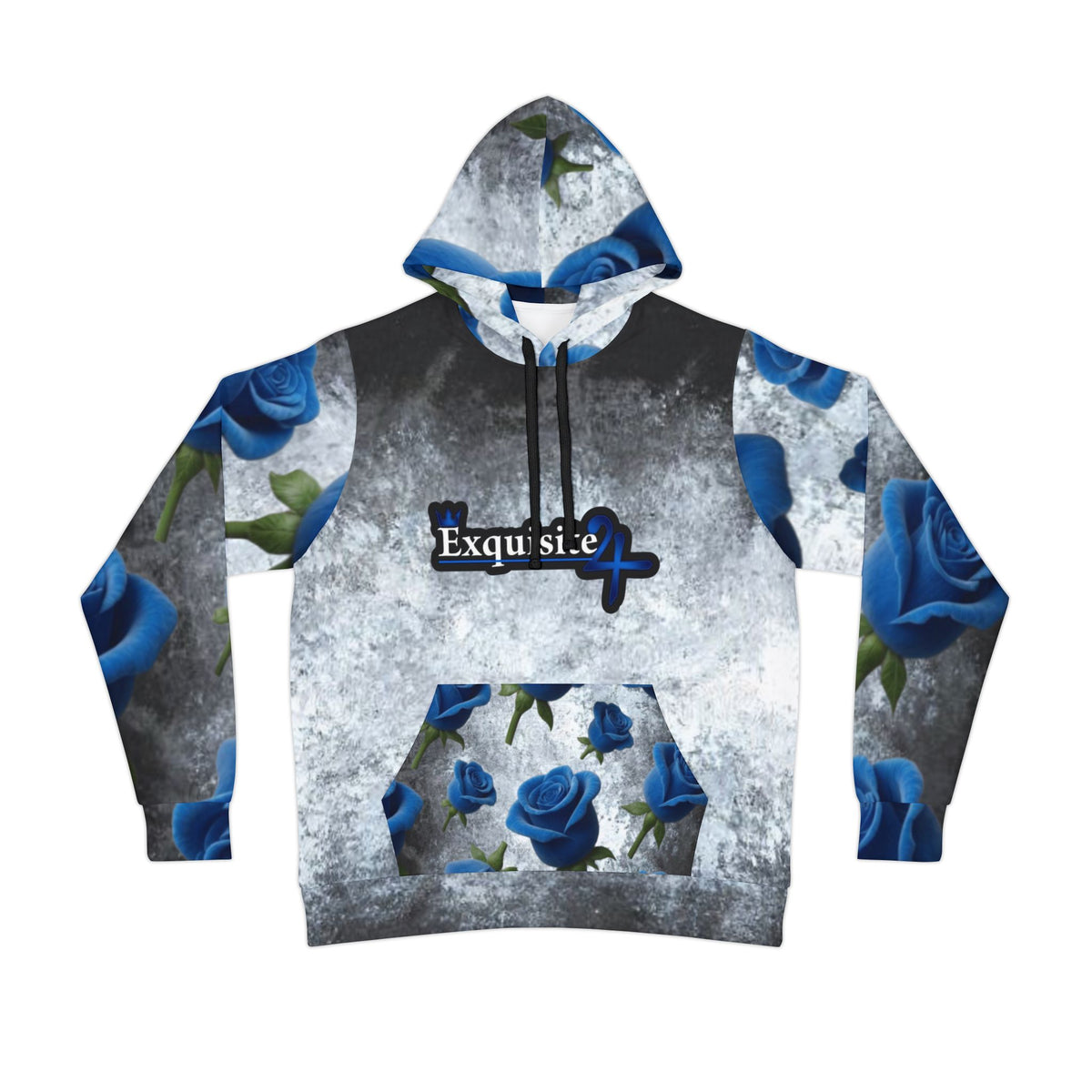 Blue Rose Skull Athletic Hoodie