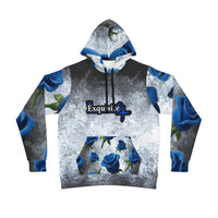 Blue Rose Skull Athletic Hoodie