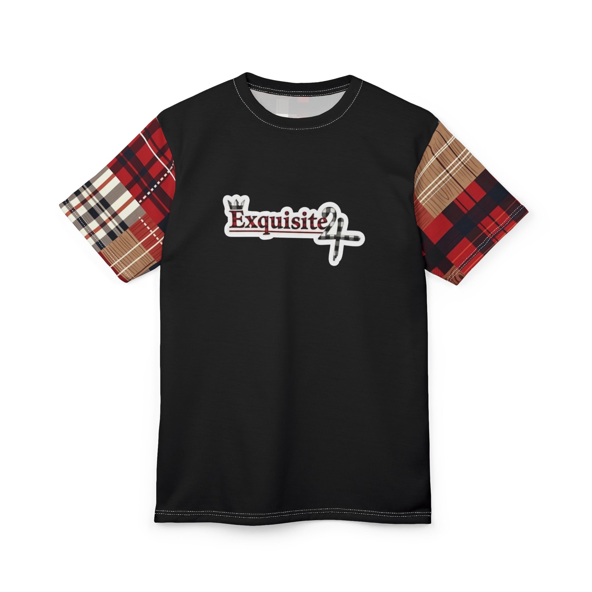 Exquisite 24 Plaid Sleeve Tee