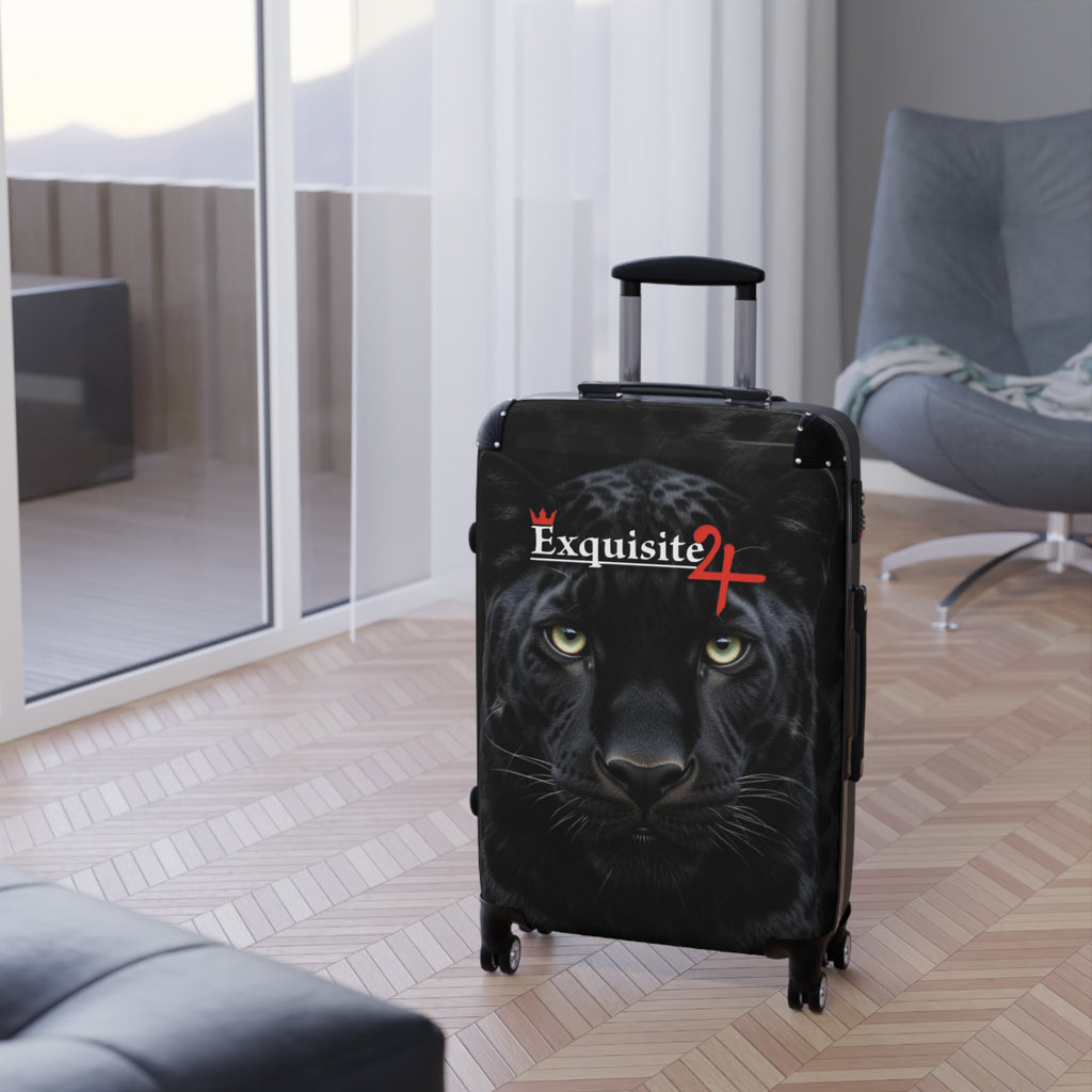 Royal Black Panther Carry-On Suitcase with Exquisite 24 Logo — Bold Travel Luggage