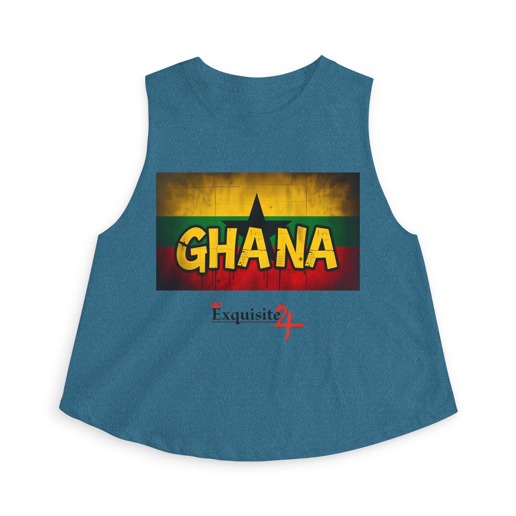 Ghana Flag Crop Top — Retro Rasta Graphic Women’s Tank
