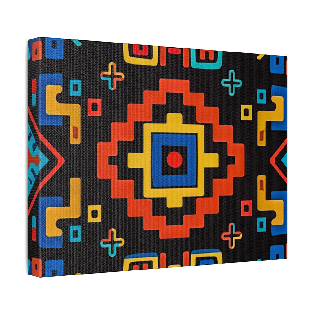 Bold Geometric Aztec Stretched Canvas Wall Art