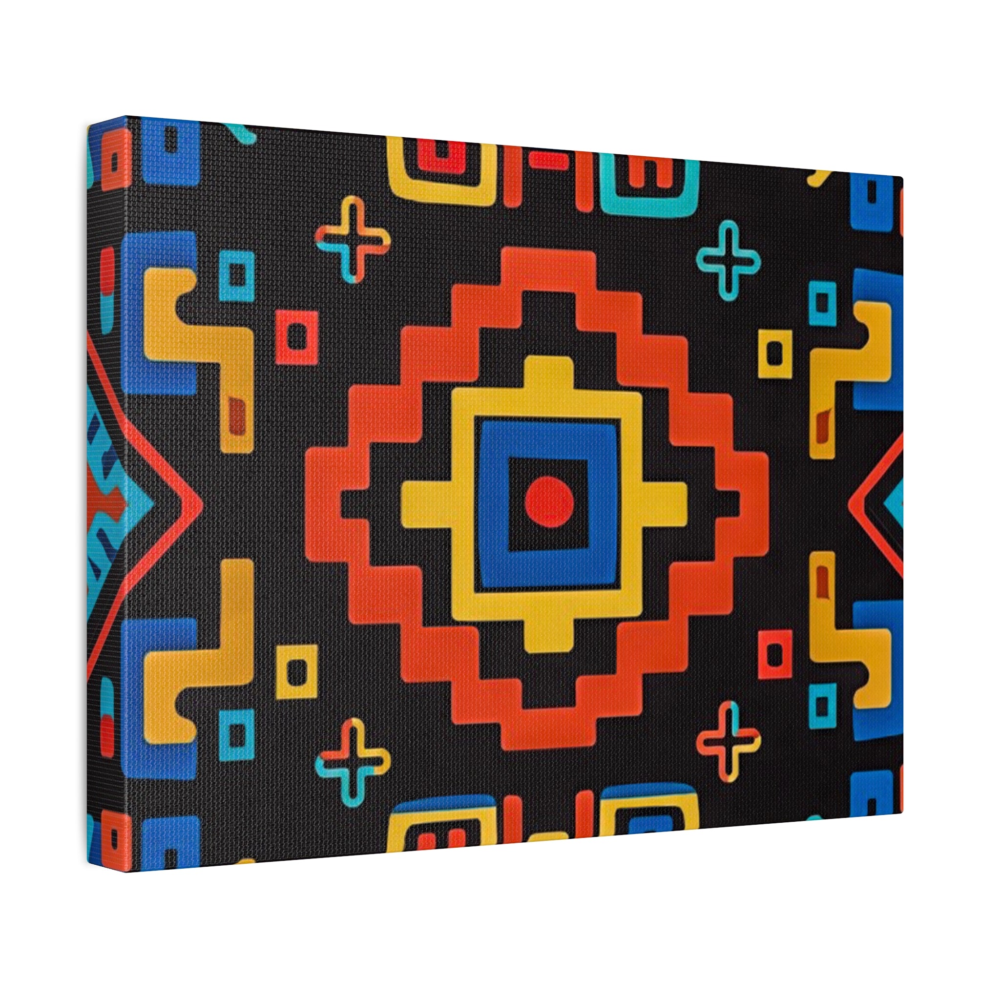 Bold Geometric Aztec Stretched Canvas Wall Art