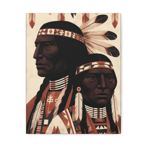 Aboriginal American Chiefs Portrait Stretched Canvas