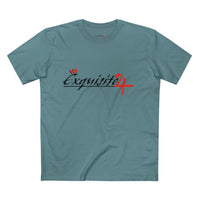 Cursive Exquisite 24 Red Accent Logo Graphic Tee