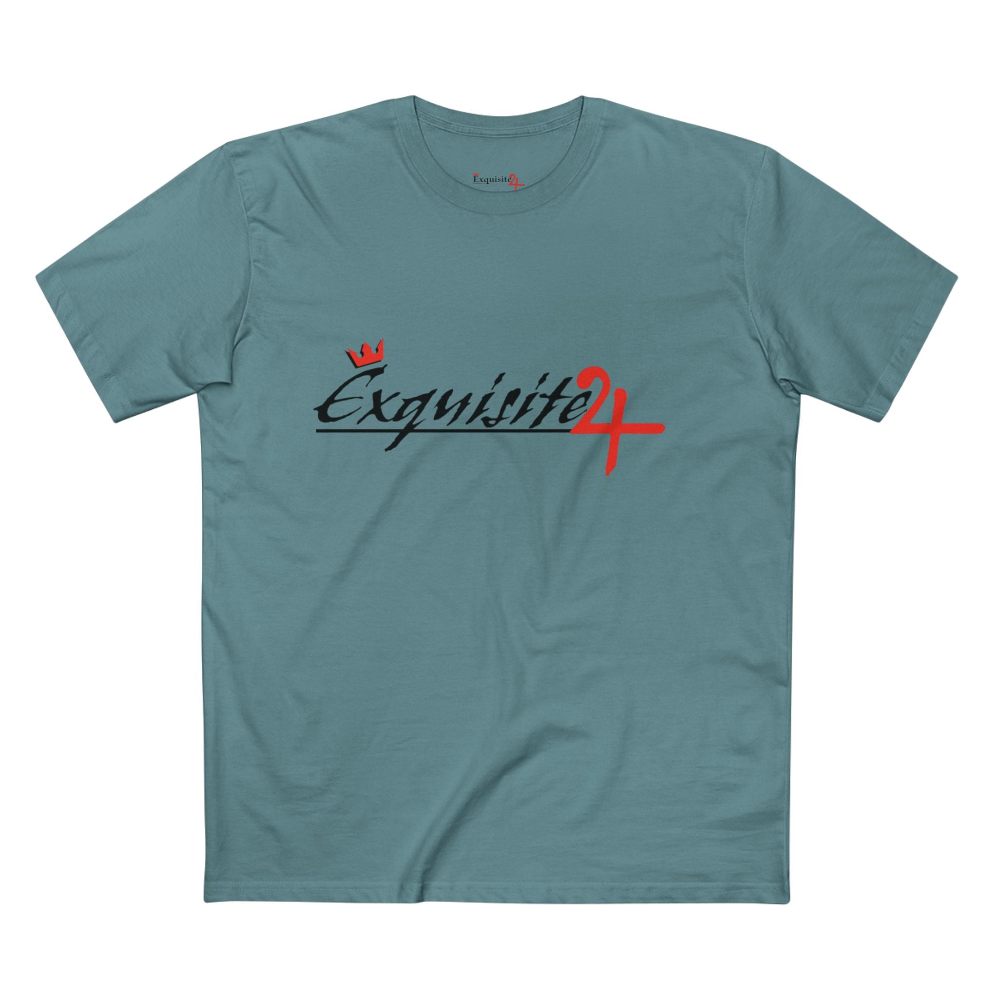 Cursive Exquisite 24 Red Accent Logo Graphic Tee