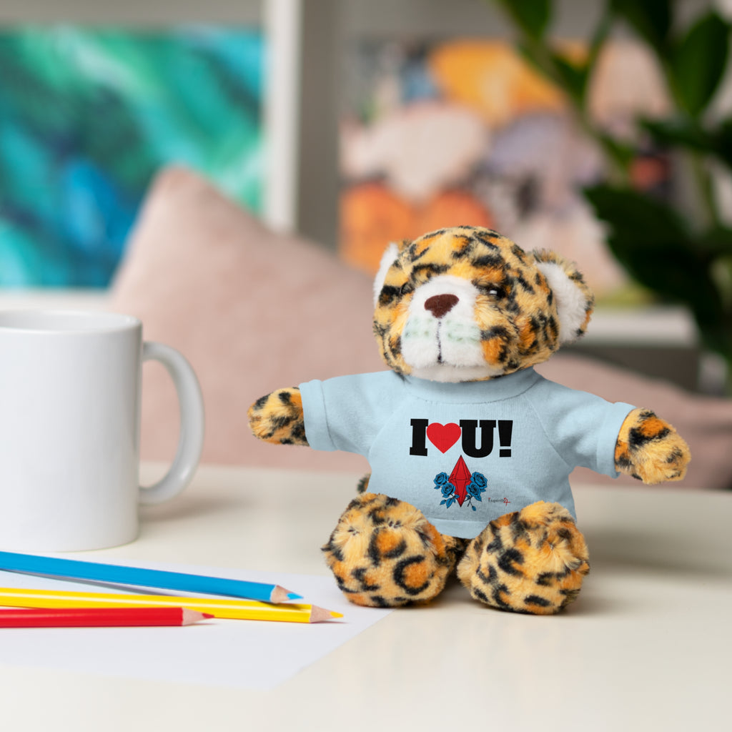 Plush Bear with Branded Tee – Red Diamond and Blue Roses Teddy