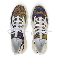 Retro Swirl Athletic Shoes with Marble Wave Design