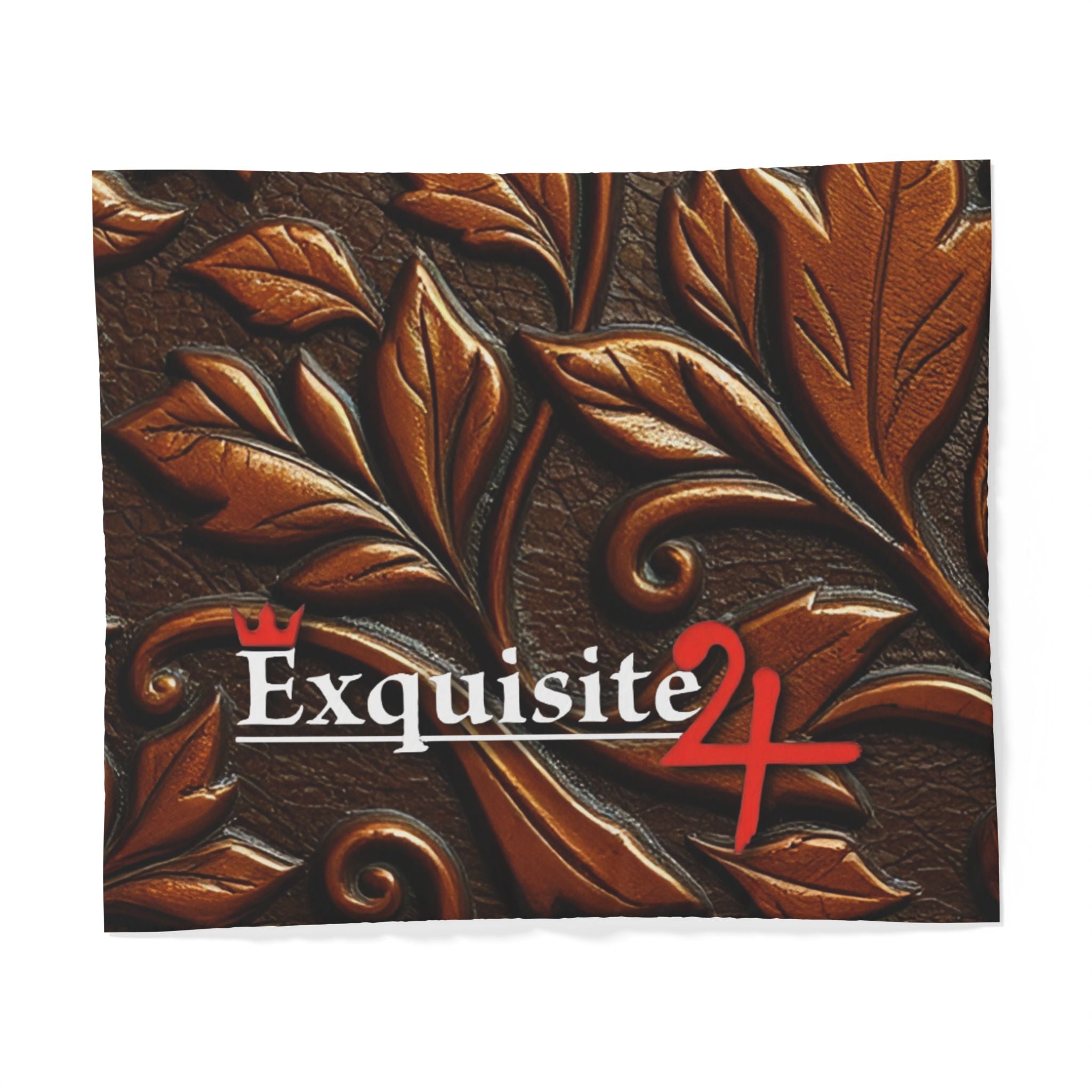 Exquisite 24 Brown Embossed Leaf Cotton Duvet Cover