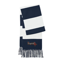 Embroidered Spectator Scarf — Striped Team Fan Scarf with Fringe